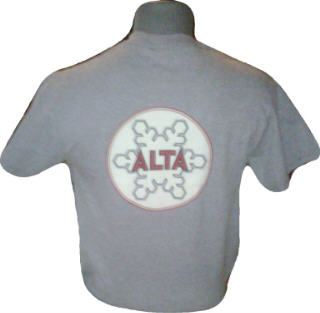 Sport Grey T-Shirt with Alta Flake on front and back of shirt